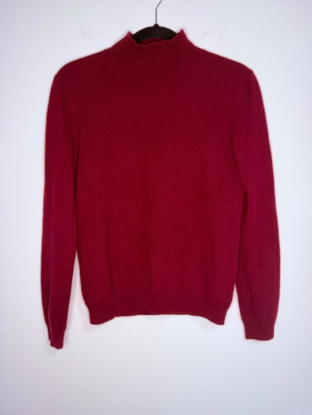 Eric Bompard 100% Cashmere Turtleneck Sweater Red Medium Womens
